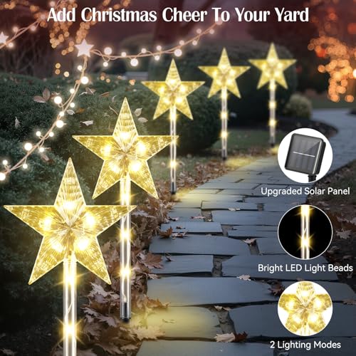 Solar Walkway Lights Outdoor, 8 Pack Candy Cane Christmas Decorations P5544