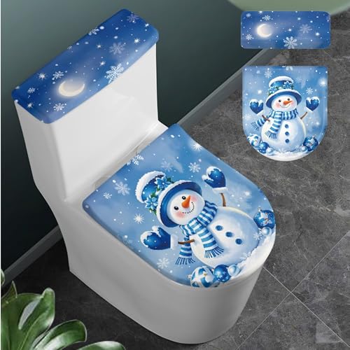Christmas Toilet Lid and Tank Cover Set for Bathroom Decor Q334993