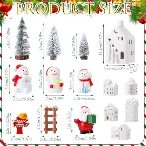 LED Ceramic Christmas Village Set with Light Up Houses and Figurines E593038