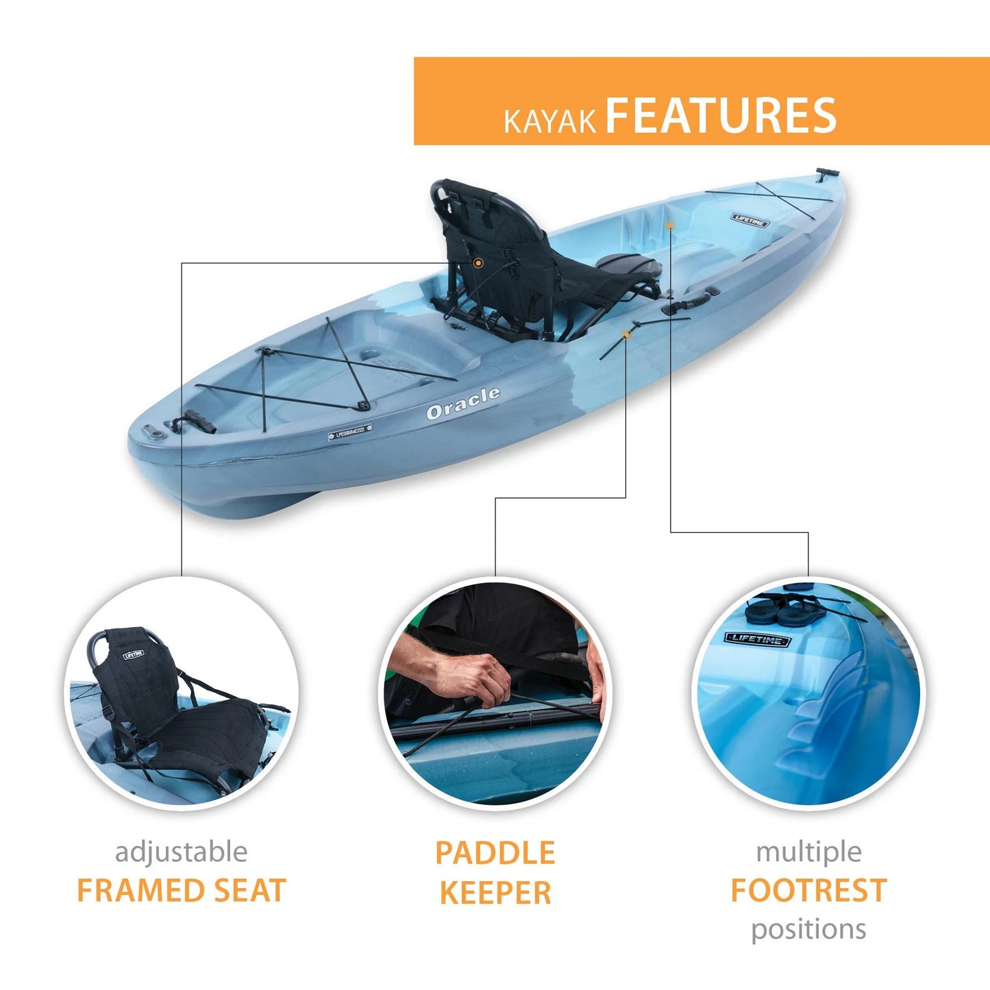 Sit-on-Top Kayak, Dragonfly Blue S621
