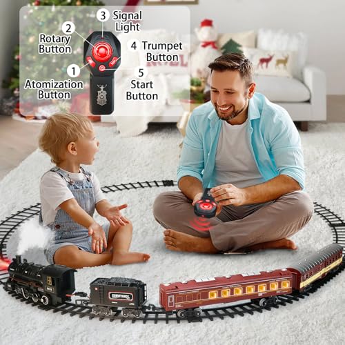Remote Control Train Set with Lights and Sounds for Kids S368833