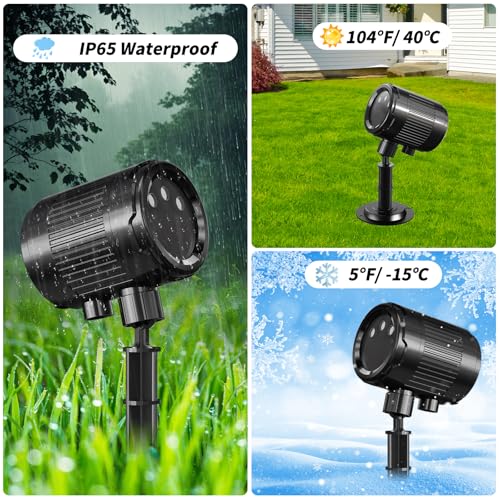 Christmas Laser Projector Light Outdoor, RGB Firefly Moving Lights, IP65 Waterproof for Garden Yard Party Decor W6136