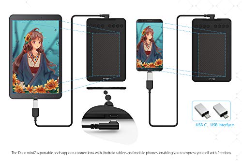 Drawing Tablet with 8192 Levels Pressure, 7 x 4 inch, 8 Shortcut Keys M356256