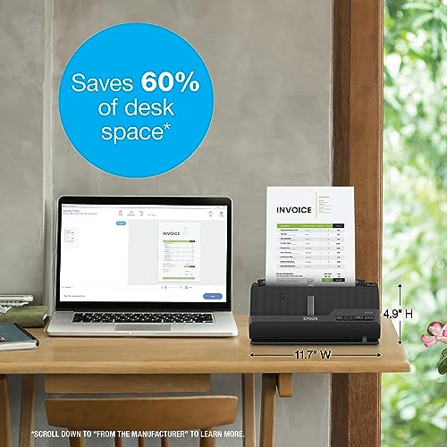 Wireless Compact Desktop Document Scanner with Auto Document Feeder B4143