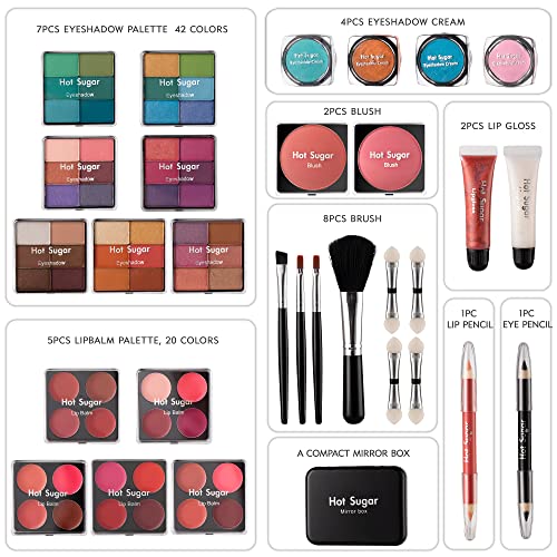 Makeup Kit for Women - Full Starter Cosmetics Set with Eyeshadow, Lip Gloss, Blush and Brush C172