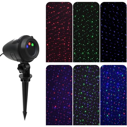 Laser Christmas Projector Lights Outdoor, Red and Green Stars, IP65 Waterproof H73494