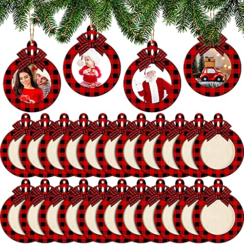 24 Pcs Christmas Photo Ornament Frames for Baby First Christmas Tree Keepsake F1934
