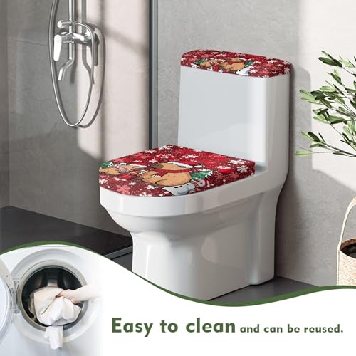 Christmas Toilet Lid and Tank Cover Set for Bathroom Decor Q334993