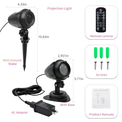 Laser Christmas Projector Lights Outdoor, Red and Green Stars, IP65 Waterproof H73494