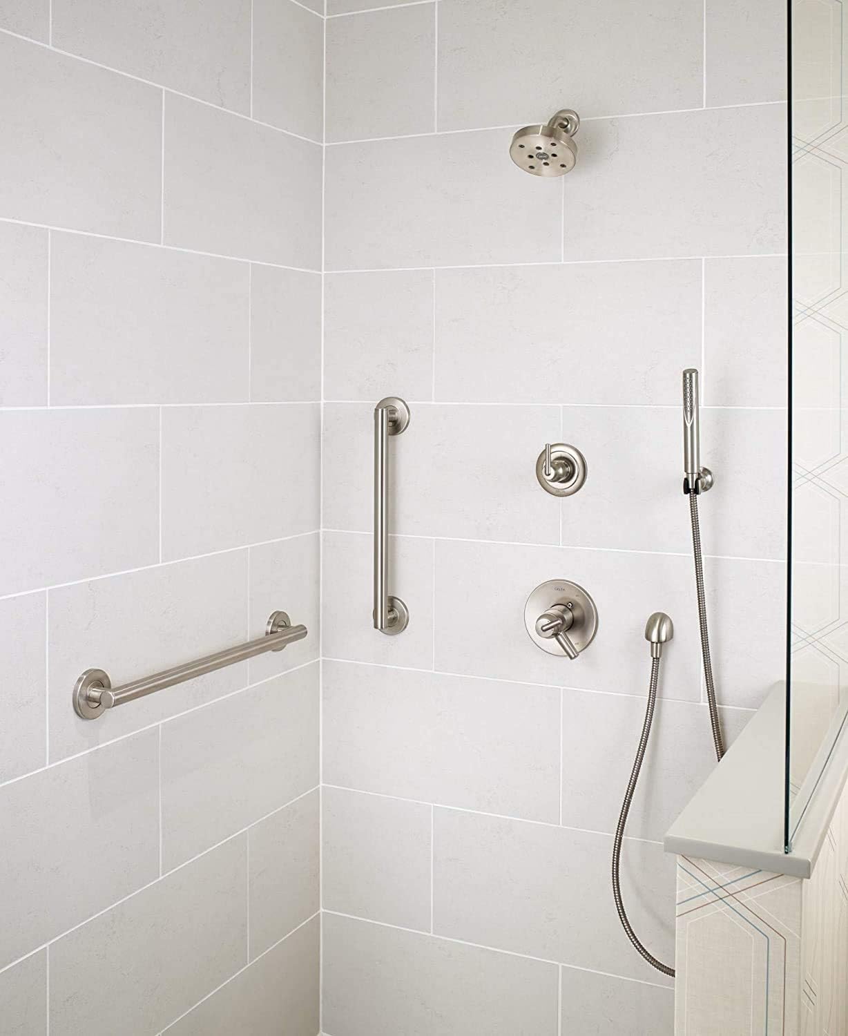 Matte Black 18" Concealed Screw Decorative Grab Bar E355561