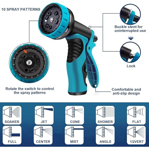 Expandable Garden Hose with Spray Nozzle and Storage Bag W7759