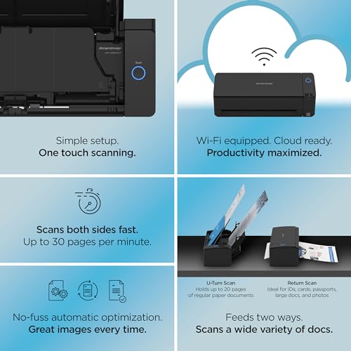 Compact Wireless Double-Sided Document Scanner with Auto Feeder Z26927
