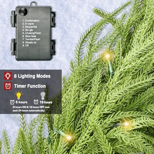 Prelit Norfolk Pine Garland with Lights for Mantle, 9FT U368983