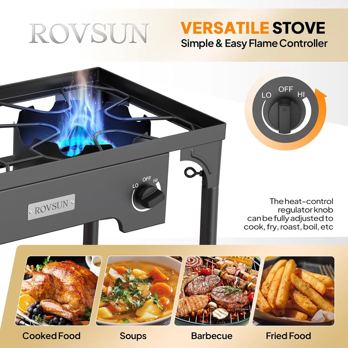 2 Burner Outdoor Propane Gas Stove with Windpanel, Carrying Bag & Regulator P355