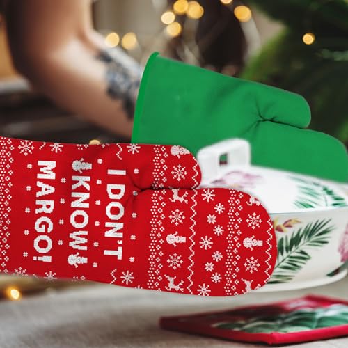 Funny Holiday Oven Mitts and Pot Holders for Kitchen Cooking Baking S2669