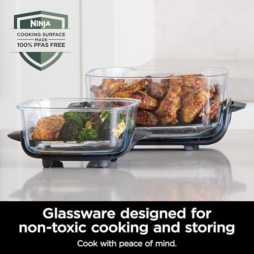 Air Fryer with Glass Containers, 4 QT & 6 Cup, Dishwasher Safe Y888