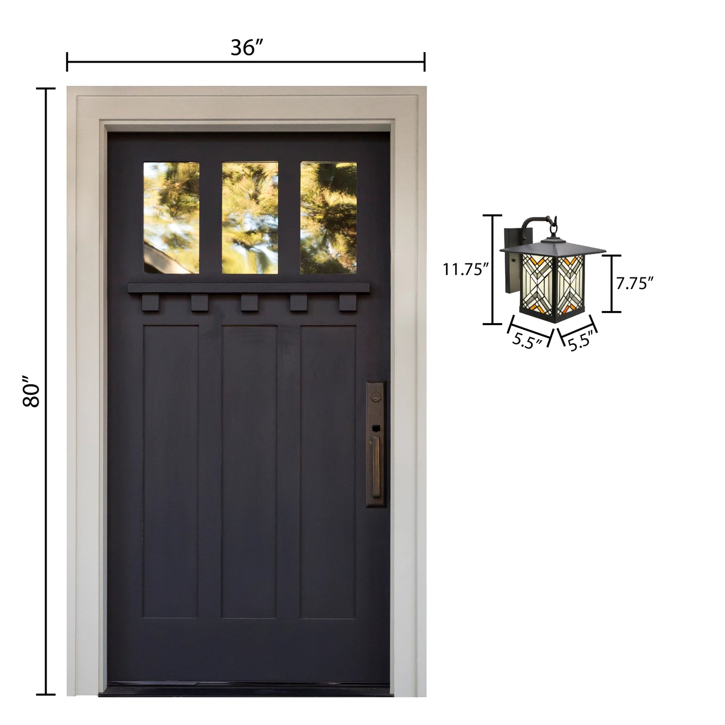 Outdoor Mission Stained Glass Wall Sconce G321