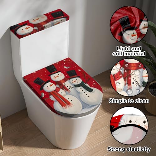 Christmas Toilet Lid Cover, Washable Bathroom Accessory O828