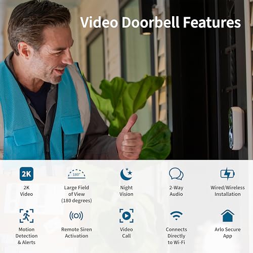 Video Doorbell 2K Wire-Free with Night Vision and Two-Way Audio Z9314