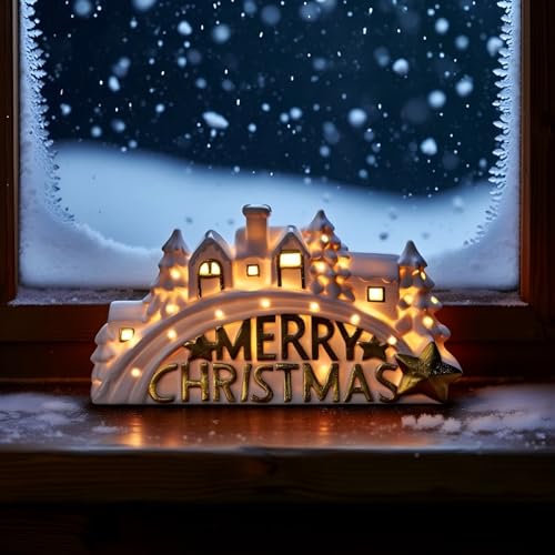 Christmas Ceramic Post Office Decoration with Lights V373655
