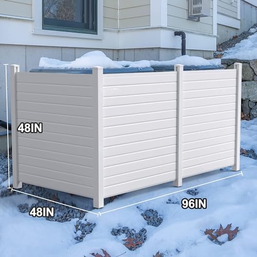 Outdoor Privacy Screen Freestanding 48"W x 48"H Vinyl Fence H6370