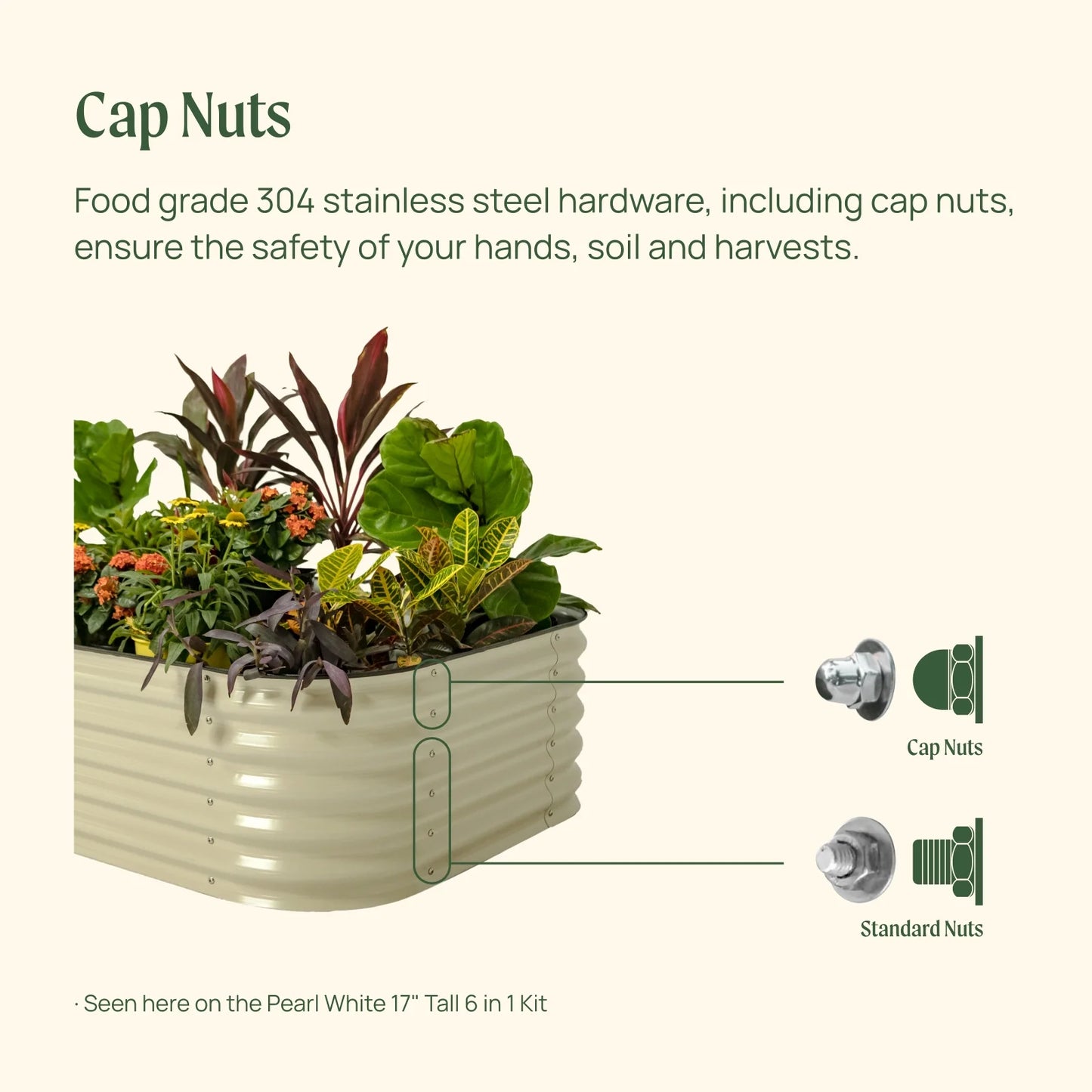 Modular Metal Raised Garden Bed, Olive Green H930