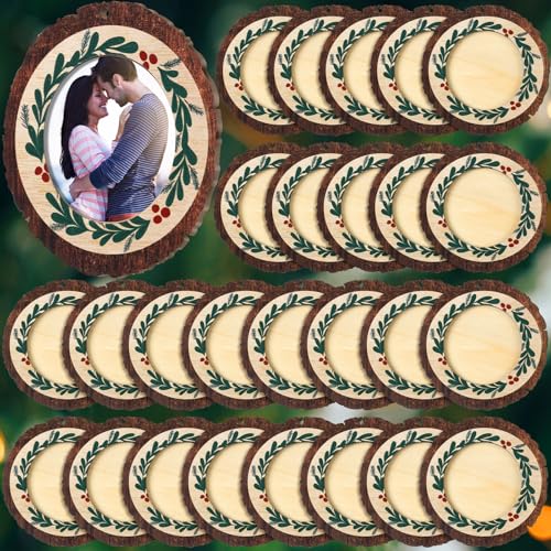 24 Pcs Christmas Photo Ornament Frames for Baby First Christmas Tree Keepsake F1934
