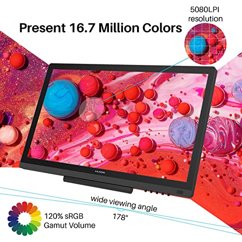 Drawing Tablet with Screen 120% sRGB Graphic Monitor Pen Display Tilt Function Battery-Free Stylus 8192 Pressure G644996