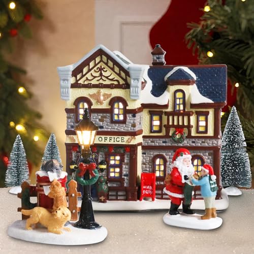 Ceramic Christmas Houses with Warm LED Light S1149
