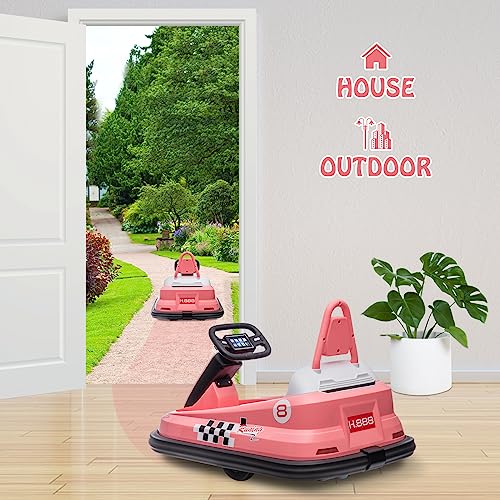 Bumper Car for Toddlers, 6V Electric Ride On Toy, 360 Degree Spin, Light & Music D593
