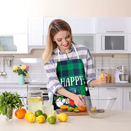 Christmas Aprons Pink Xmas Tree Santa Deer Buffalo Plaid Adjustable Kitchen Cooking B960408
