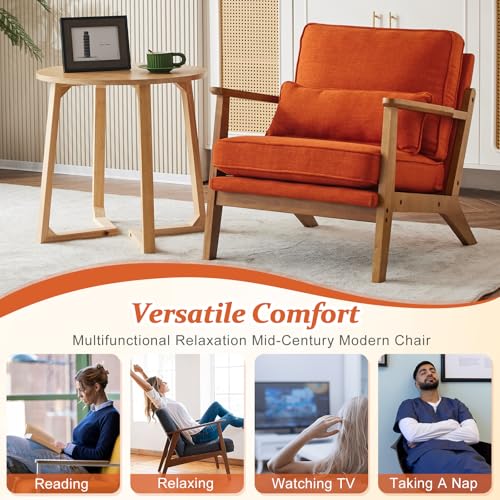 Solid Wood Accent Chair with Pillow, Set of 2, Navy Blue G399556
