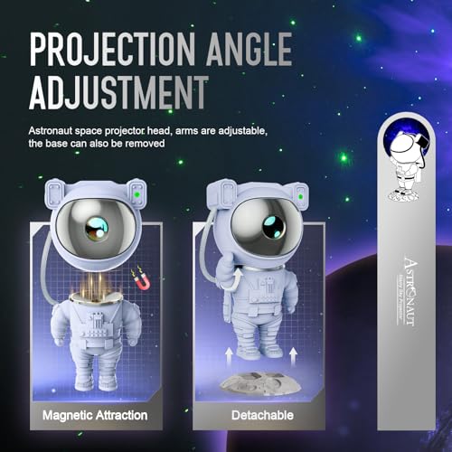 Astronaut Star Projector Night Light with Remote and Timer H43959