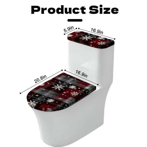 Christmas Toilet Lid Cover, Washable Bathroom Accessory O828