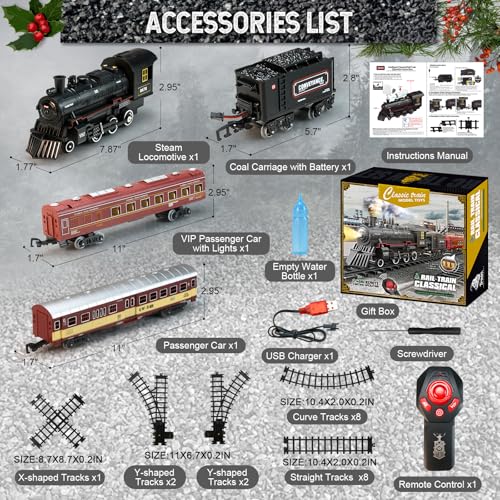 Remote Control Train Set with Lights and Sounds for Kids S368833