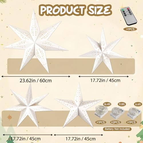 Christmas Paper Snowflake Lanterns with LED Lights for Holiday Party Decor Q23741