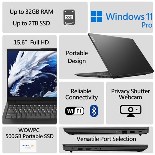 15.6" FHD Laptop, 16GB RAM, 256GB SSD, Windows 11 Home W965