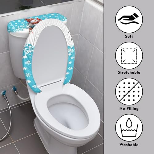 Christmas Toilet Lid and Tank Cover Set for Bathroom Decor Q334993