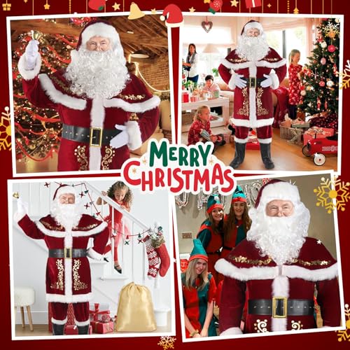 Men's Deluxe Santa Claus Costume Set 12 Pieces O97720