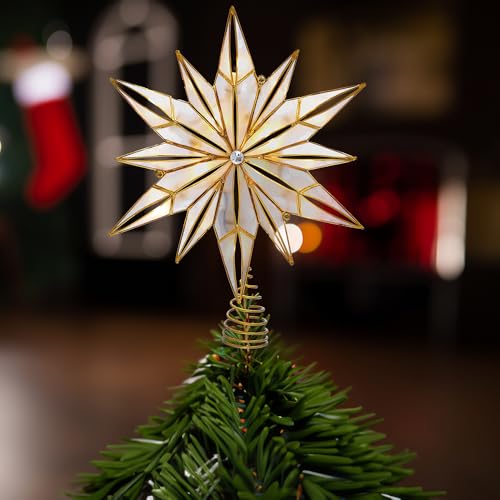 Capiz Star Treetop with Center Gem Y10516