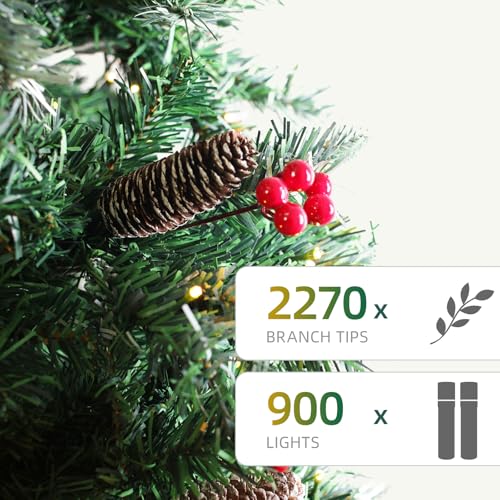2ft Pre Lit Artificial Mini Christmas Tree with 50 LED Warm Lights L2578