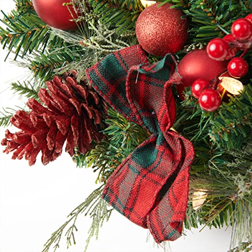 Pre-lit Christmas Garland 9ft with 50 LED Lights, Battery Operated I824