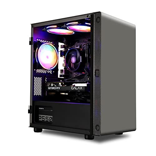 MXZ Gaming PC Desktop Computer, AMD Ryzen 5 5600, RTX4060,16GB DDR4, NVME 1 T SSD, 6RGB Fans, Win 11 Pro Ready, Gamer Desktop Computer(R5 5600| RTX4060)