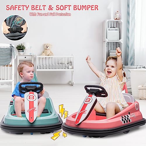 Bumper Car for Toddlers, 6V Electric Ride On Toy, 360 Degree Spin, Light & Music D593
