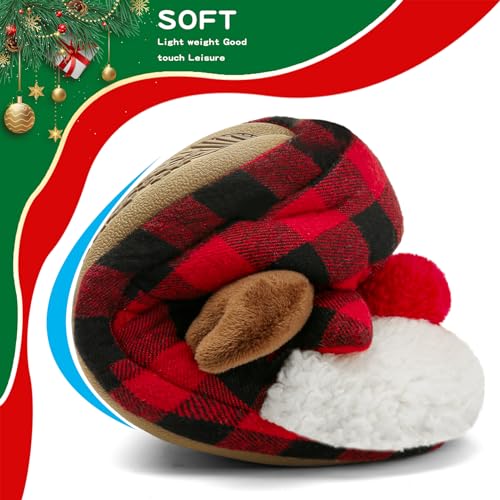 Women's Fuzzy Reindeer House Slippers Indoor Shoes S5360