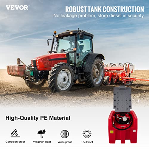 Portable Diesel Tank, 58 Gallon Capacity, 12V Electric Transfer Pump U548