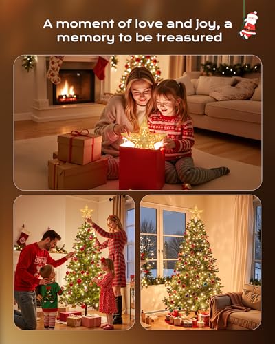 Christmas Star Tree Topper Lighted 3D Gold Pentagram Plug In Indoor Holiday Decor B983