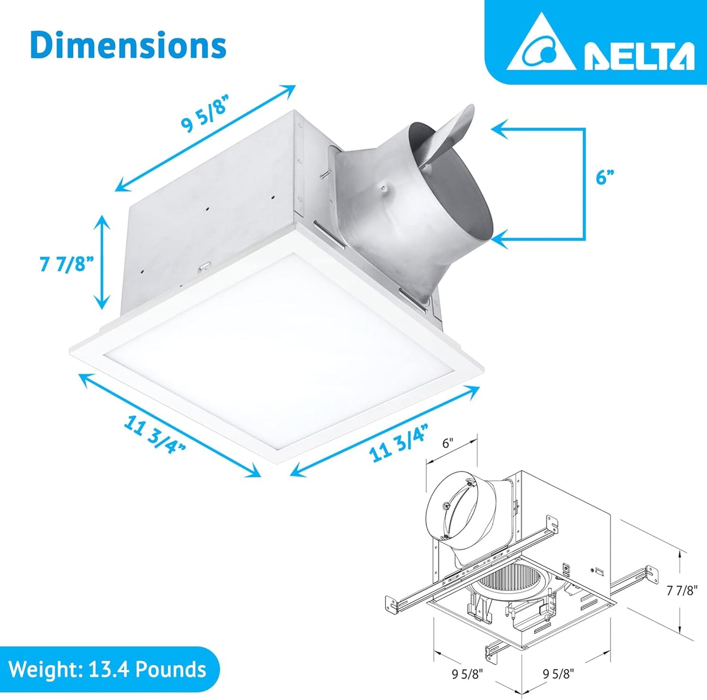 Exhaust Fan with Edge-Lit LED Light, Adjustable Color Temperature, 80/110 CFM T298023