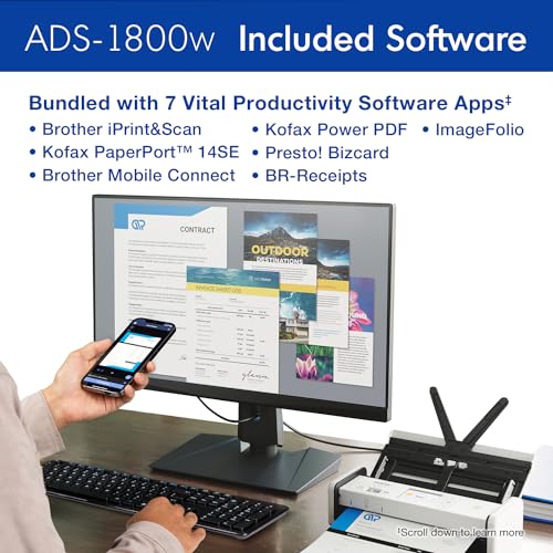 Wireless Compact Desktop Scanner with 30ppm Speed and Touchscreen G146724