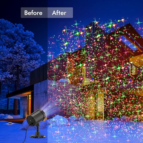 Christmas Projector Lights Outdoor, Red & Green with Remote and Timer, IP65 Waterproof Q3610